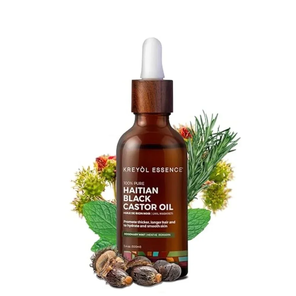 Kreyol Essence Mens Pure Haitian Black Castor Oil Skin Hair Scalp Care